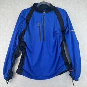 Sun Mountain Rainflex LS Golf Windbreaker Jacket 1/2 Zip Blue Black Mens L